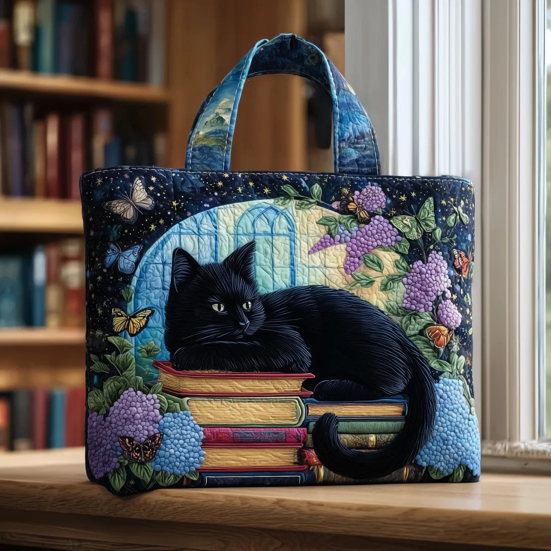 Sac en style décontracté Abigail fait main par Danoir Paris, avec motif de paysage, dimensions 38x35 cm, en cuir naturel.