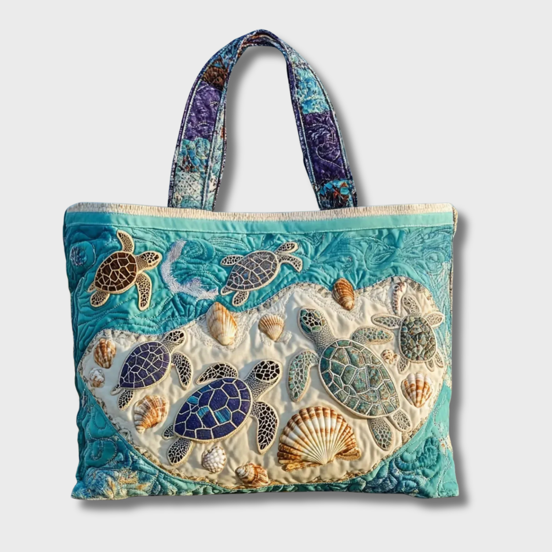 Sac quotidien en cuir souple Danoir Paris Felicità, fait main, avec motif paysage, dimensions 38x35 cm.
