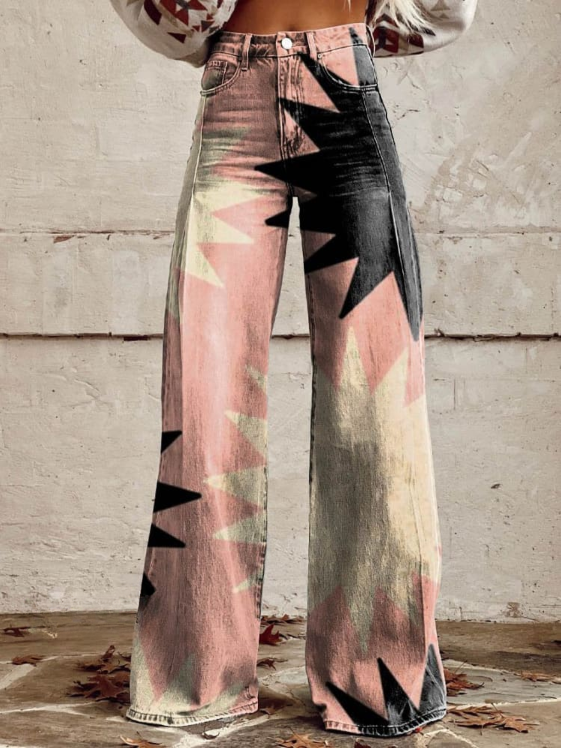 Pantaloni élégants Élodie de Danoir Paris, style bohemien, en tissu rose, taille S 36-38, mode chic et confortable