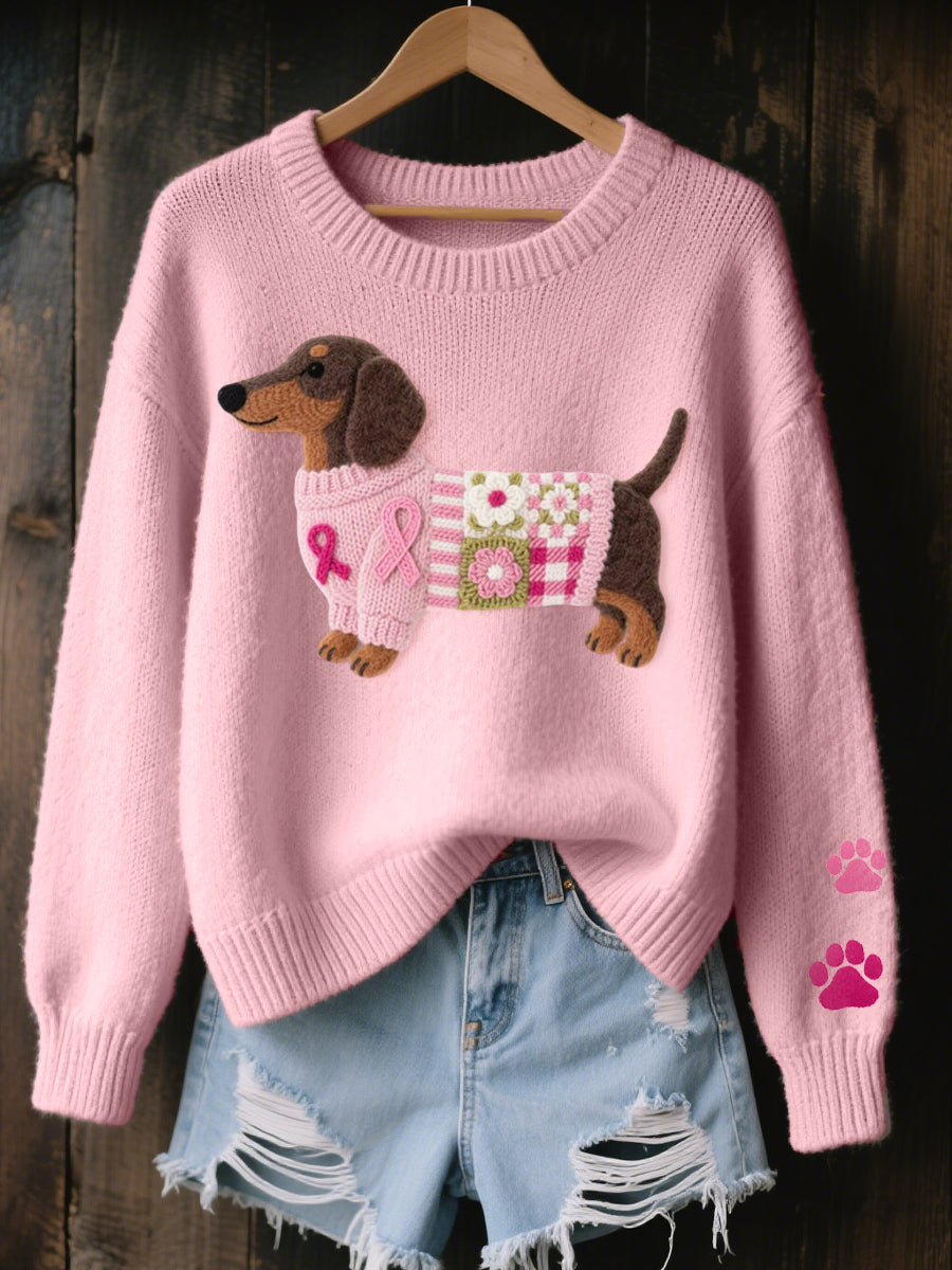 Pull Danoir Pairs en laine avec motif Teckel, chaud et confortable, fabriqué par Danoir Paris.
