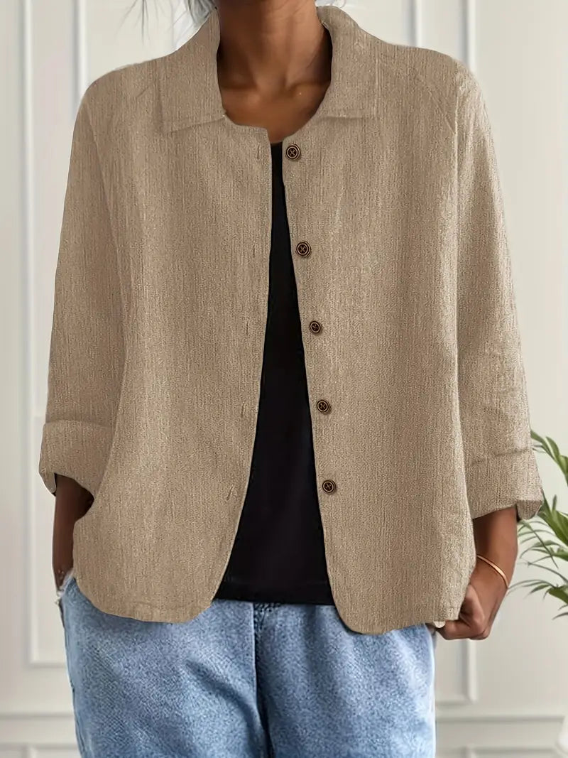 Haut léger classique Mira de Danoir Paris en rose, vue de face avec détails en tissu léger et finition élégante.