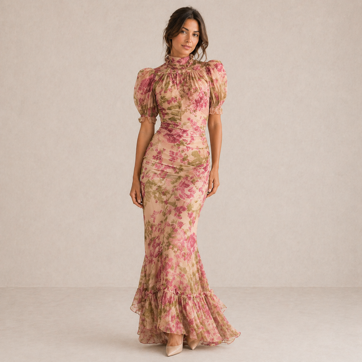 Robe maxi rose Danoir Paris, coupe fluide, longue et élégante, idéale pour une silhouette sophistiquée.