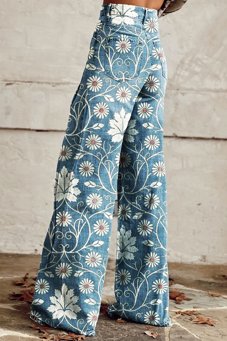 Pantaloni boho chic Margherita de Danoir Paris en tissu léger avec ceinture à nouer, style décontracté et tendance.