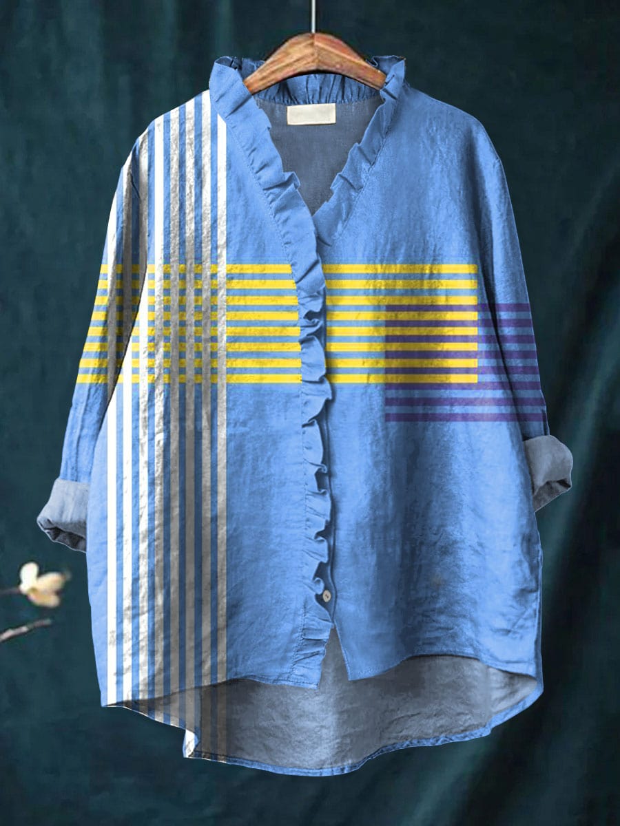 Blouse Chiara de Danoir Paris en tissu léger, avec manches longues et design élégant, vue de face.