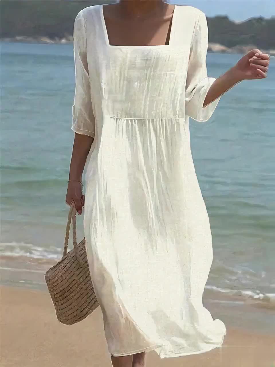 Robe en lin décontractée Lunelle de Danoir Paris, vêtement léger et confortable pour un style casual.