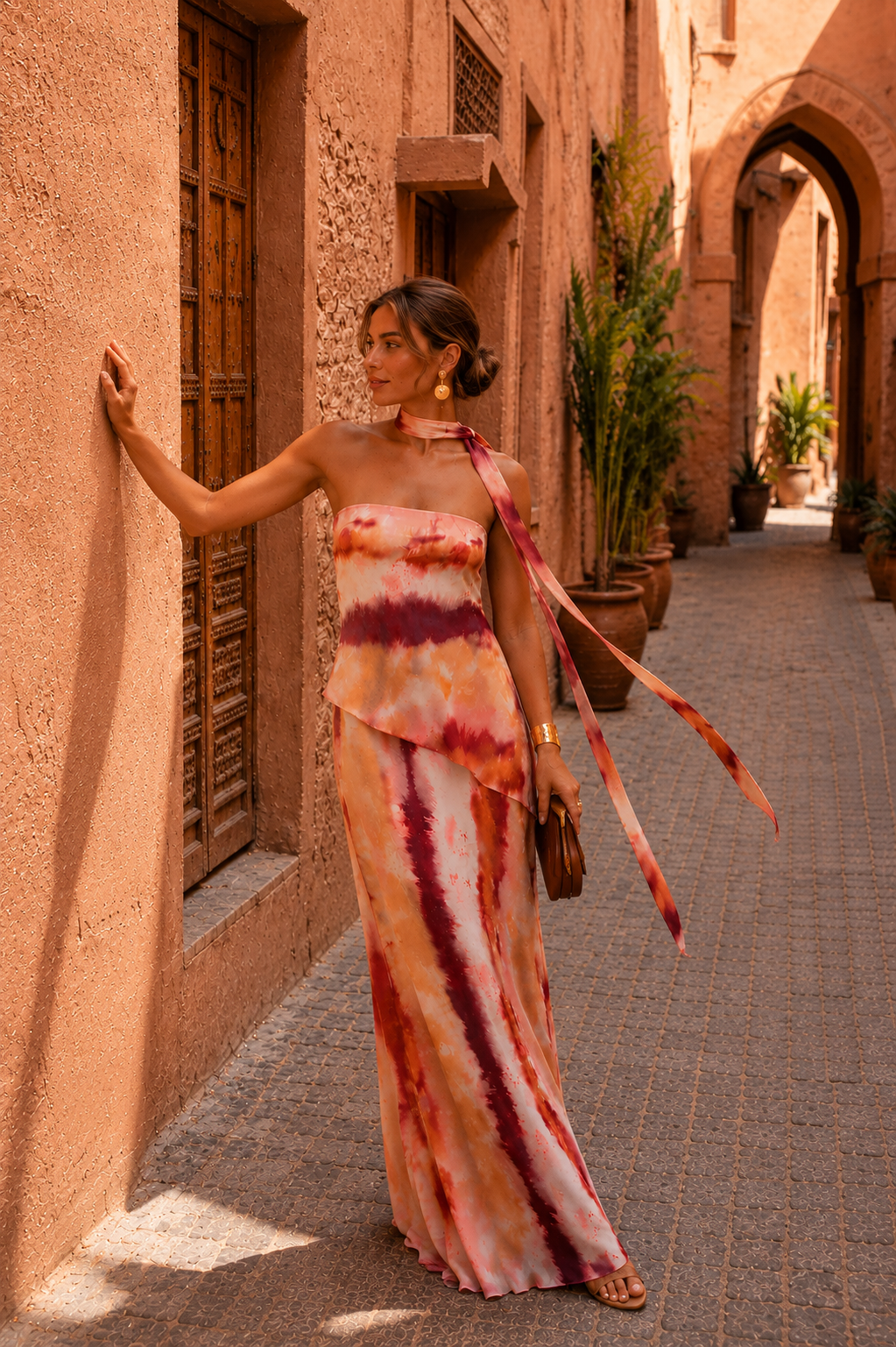 Robe Aitana de Danoir Paris en tissu léger avec détails élégants, portée sur mannequin.