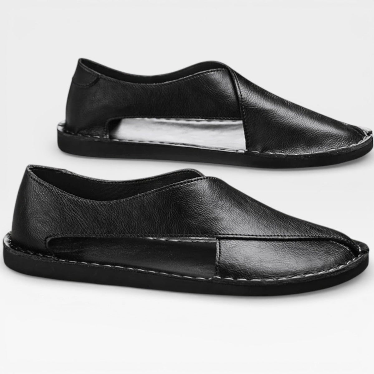 Sandales pour hommes Danoir Paris en cuir marron, style classique et décontracté, pour une tenue élégante et confortable.