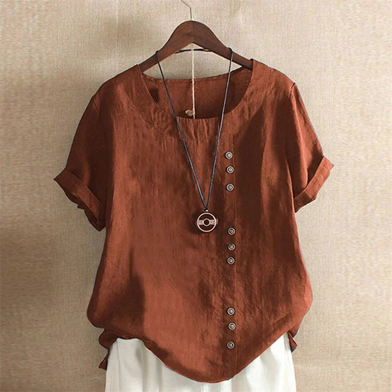 Chemise rose Danoir Paris Laura, blouse élégante décontractée en tissu léger, manches longues et coupe fluide.