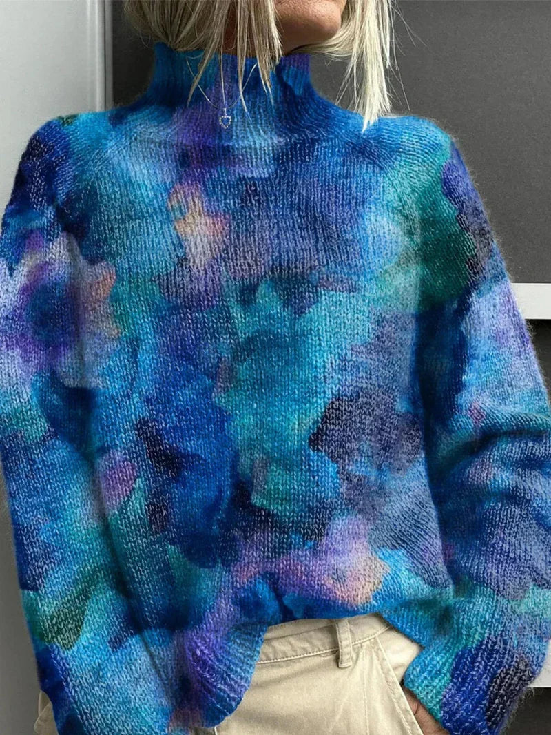 Pull confortable Danoir Paris Emyrae en vert, doux et moelleux, idéal pour un style décontracté et confortable.