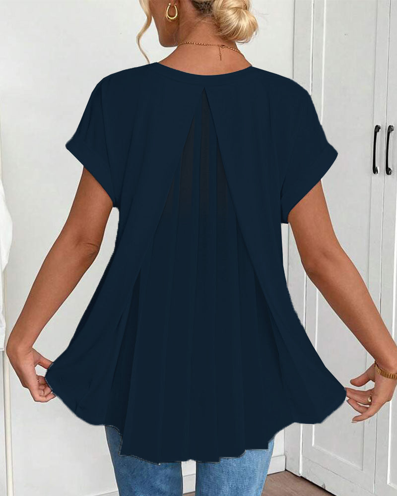 T-shirt blanc décontracté Estella de Danoir Paris avec patchwork, mode casual et style confortable, vue de face.