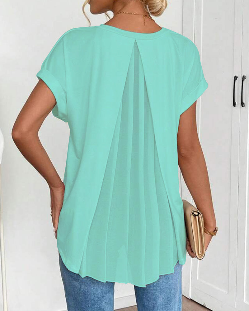 T-shirt blanc décontracté Estella de Danoir Paris avec patchwork, mode confortable et tendance.