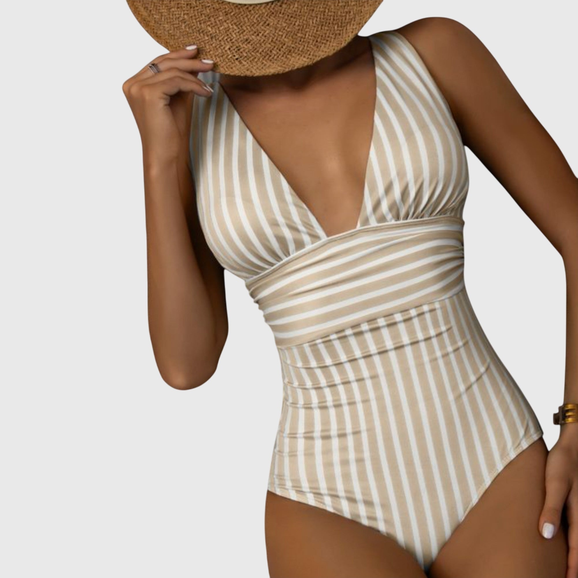 Maillot de bain turquoise Aurora de Danoir Paris, coupe ajustée, vue de face, tissu léger, taille XS.