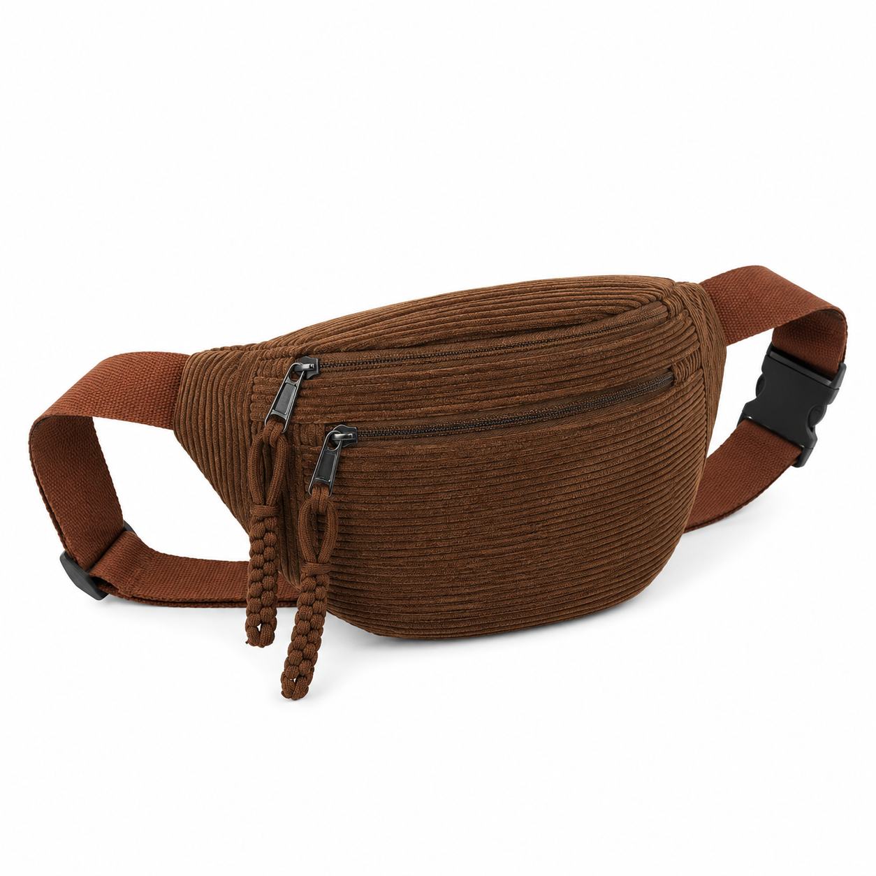 Sac à bandoulière Danoir Paris Petra en velours côtelé vert, élégant et tendance, avec détails en cuir.