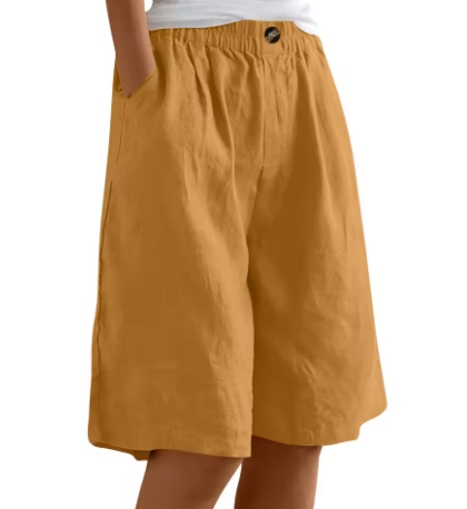 Shorts en coton vert armée Danoir Paris Claude, style décontracté et confortable, porté sur mannequin.
