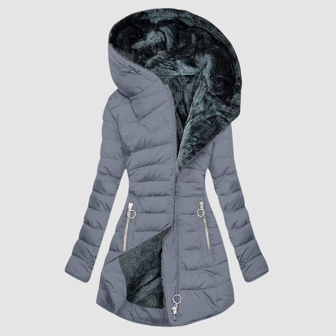 Manteau confortable Cassiora Danoir Paris en vert clair, style décontracté et tissu doux pour un look élégant et chaud.