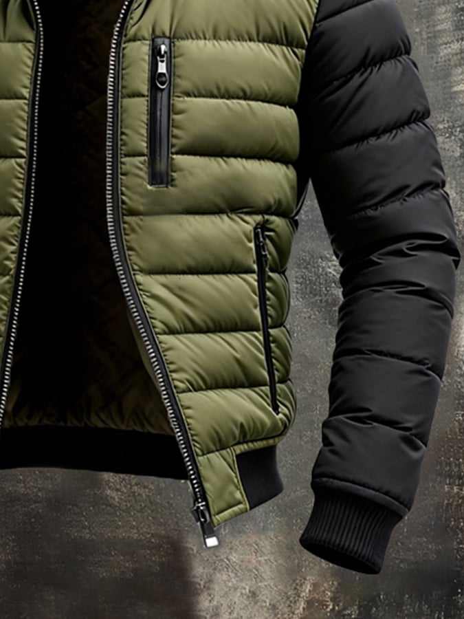Veste décontractée Danoir Paris™ en vert foncé, vue de face, détails du tissu et coupe moderne.