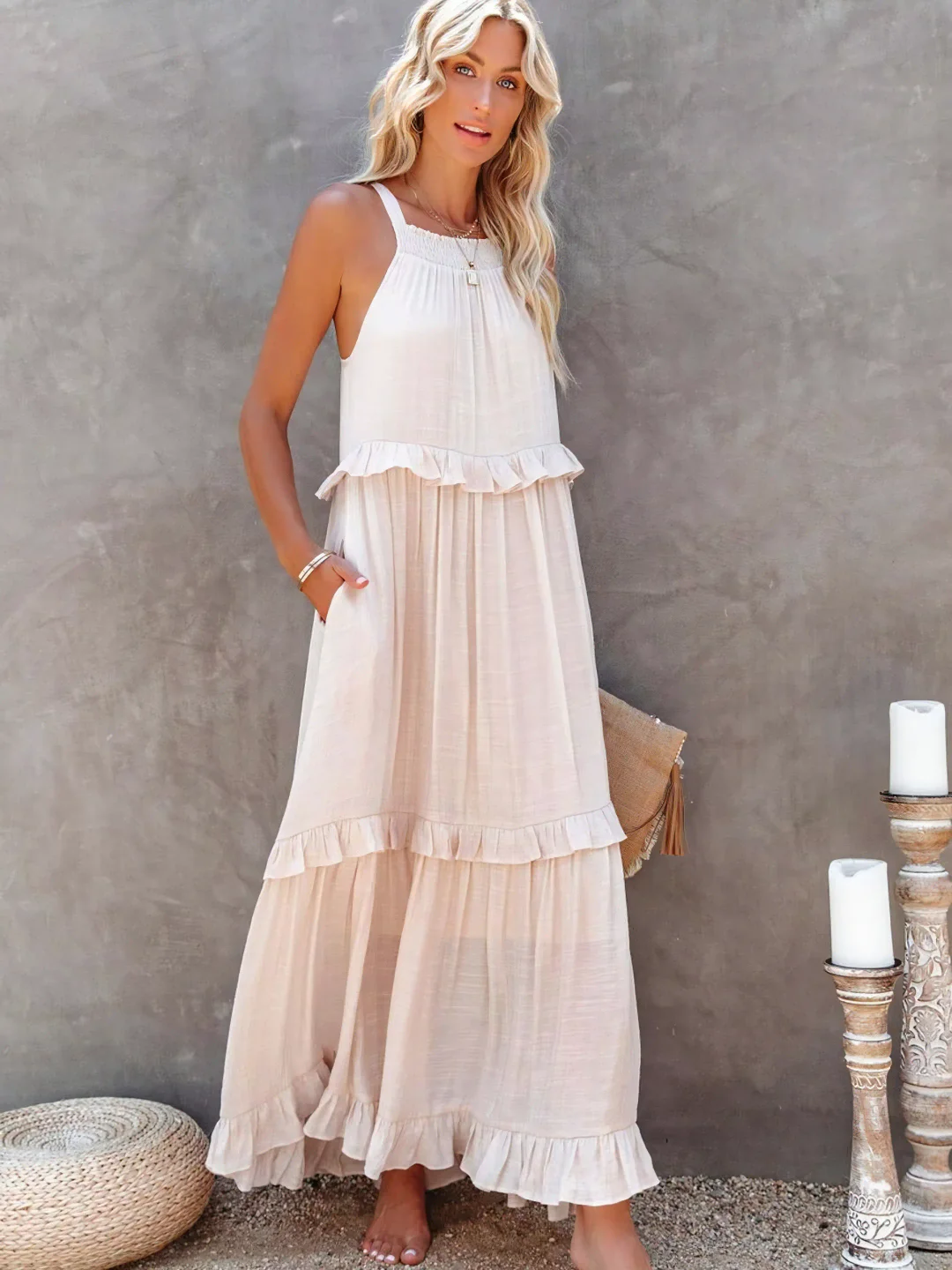 Robe estivale verte Danoir Paris Elsie élégante, légère et fluide, parfaite pour l'été.