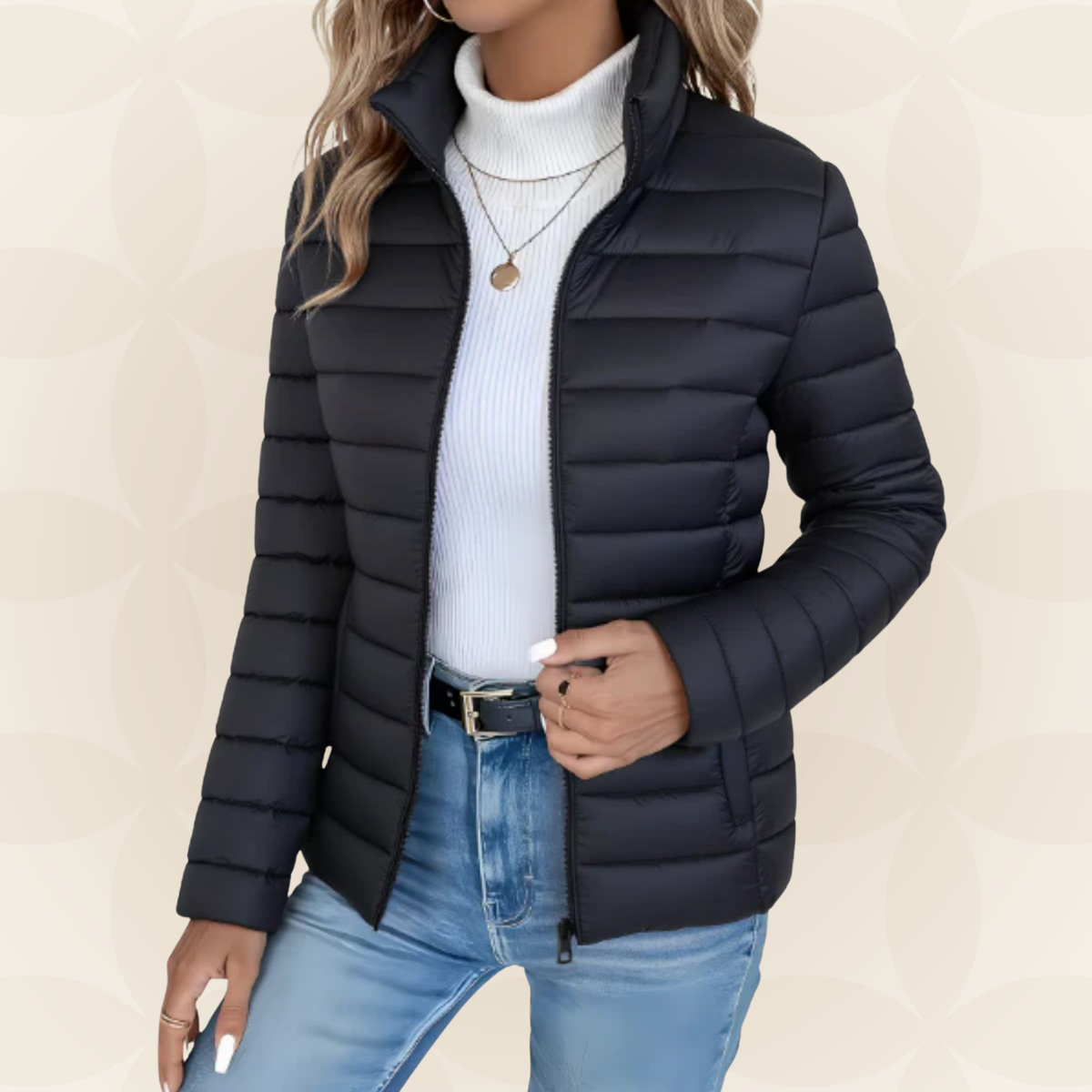 Veste intermédiaire rembourrée Danoir Paris Solis, veste verte légère pour femme, taille XS.