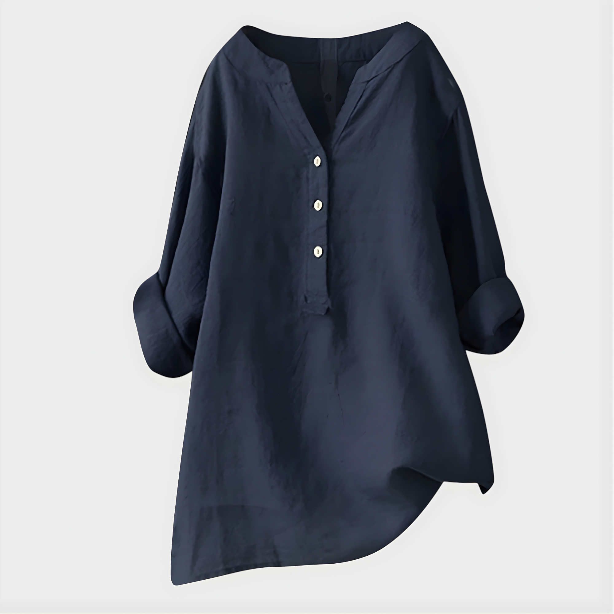 Blouse élégante Danoir Paris Diane en rose pastèque avec col en V, tissu léger et coupe fluide, portée décontractée.