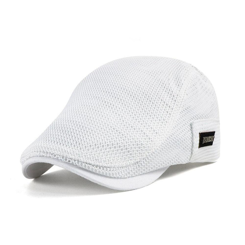 Chapeau blanc léger pour homme Bloom™ de Danoir Paris, tissu respirant et style élégant, vue en détail sur le produit.