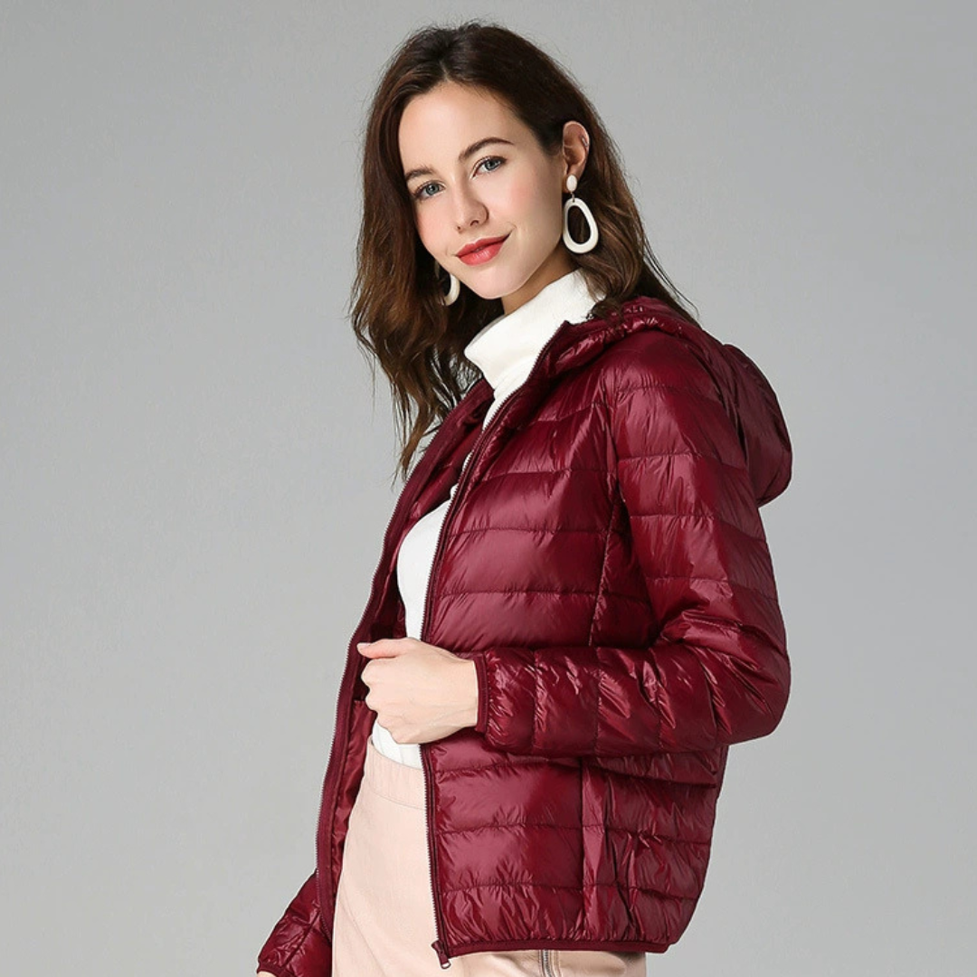 Doudoune pour femmes Danoir Paris Peka, veste verte menthe en matelassé, confortable et élégante.