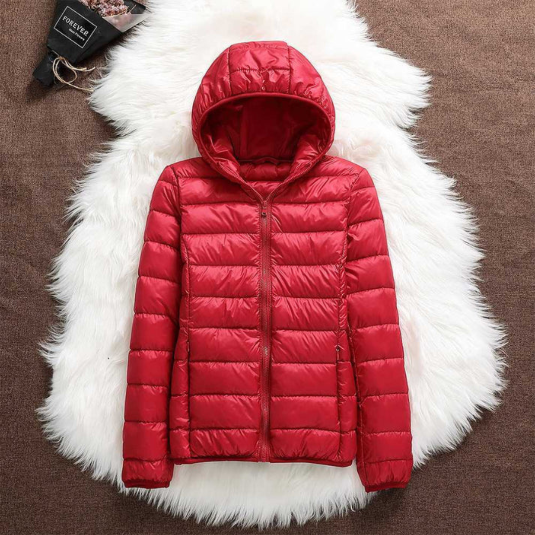 Doudoune pour femme Danoir Paris Peka, veste verte menthe, coupe élégante, matelassée, adaptée pour l'hiver.