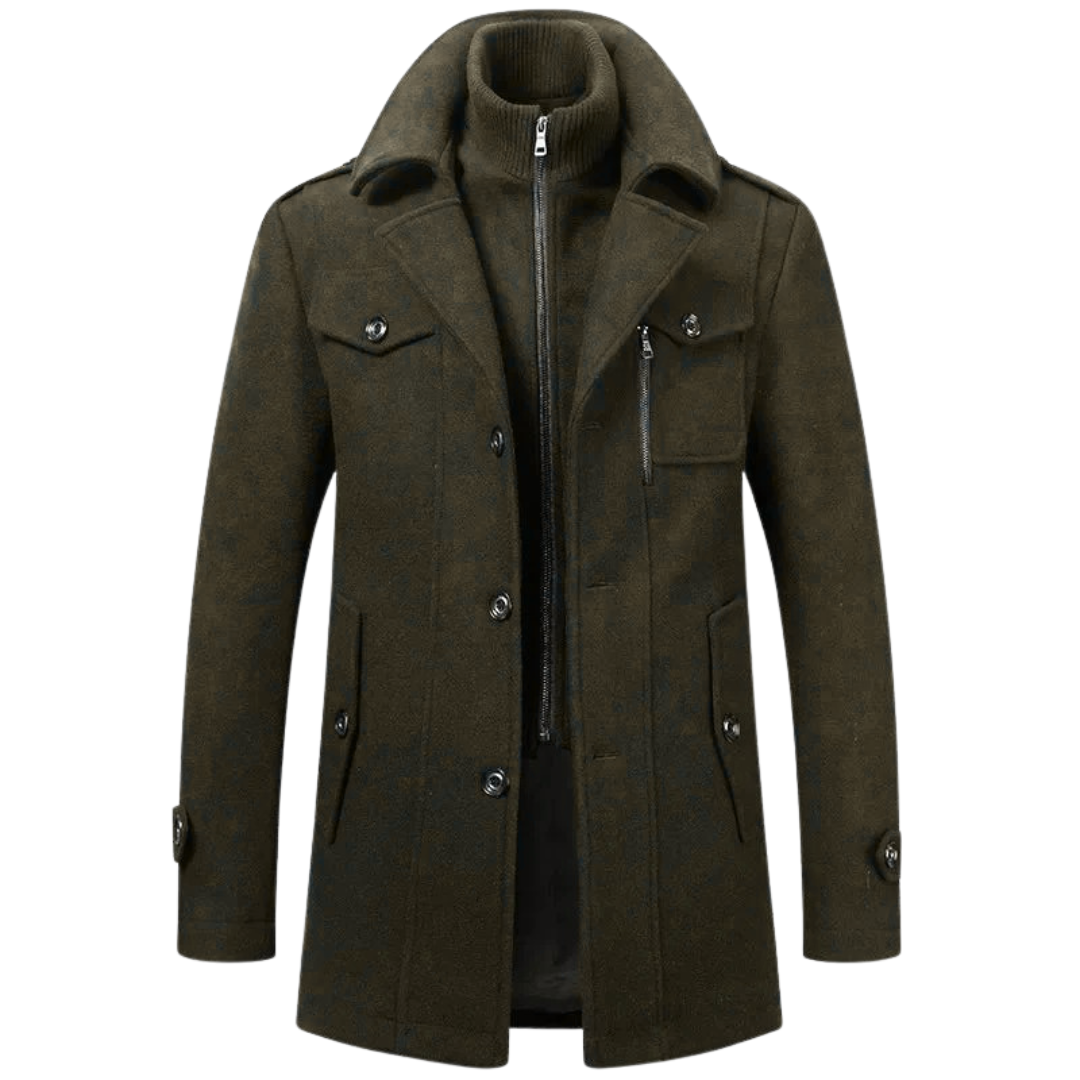 Veste d’hiver élégante Danoir Paris noir avec détails sophistiqués, idéale pour le froid et les occasions habillées.