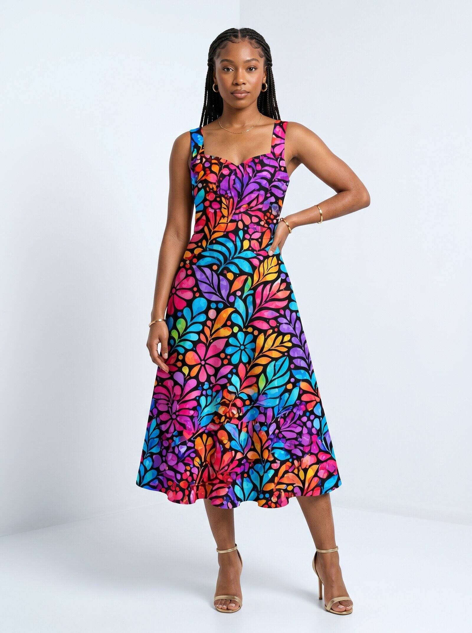 Robe corset Rangi de Danoir Paris en tissu noir, moulante avec détails élégants, portée sur une mannequin.