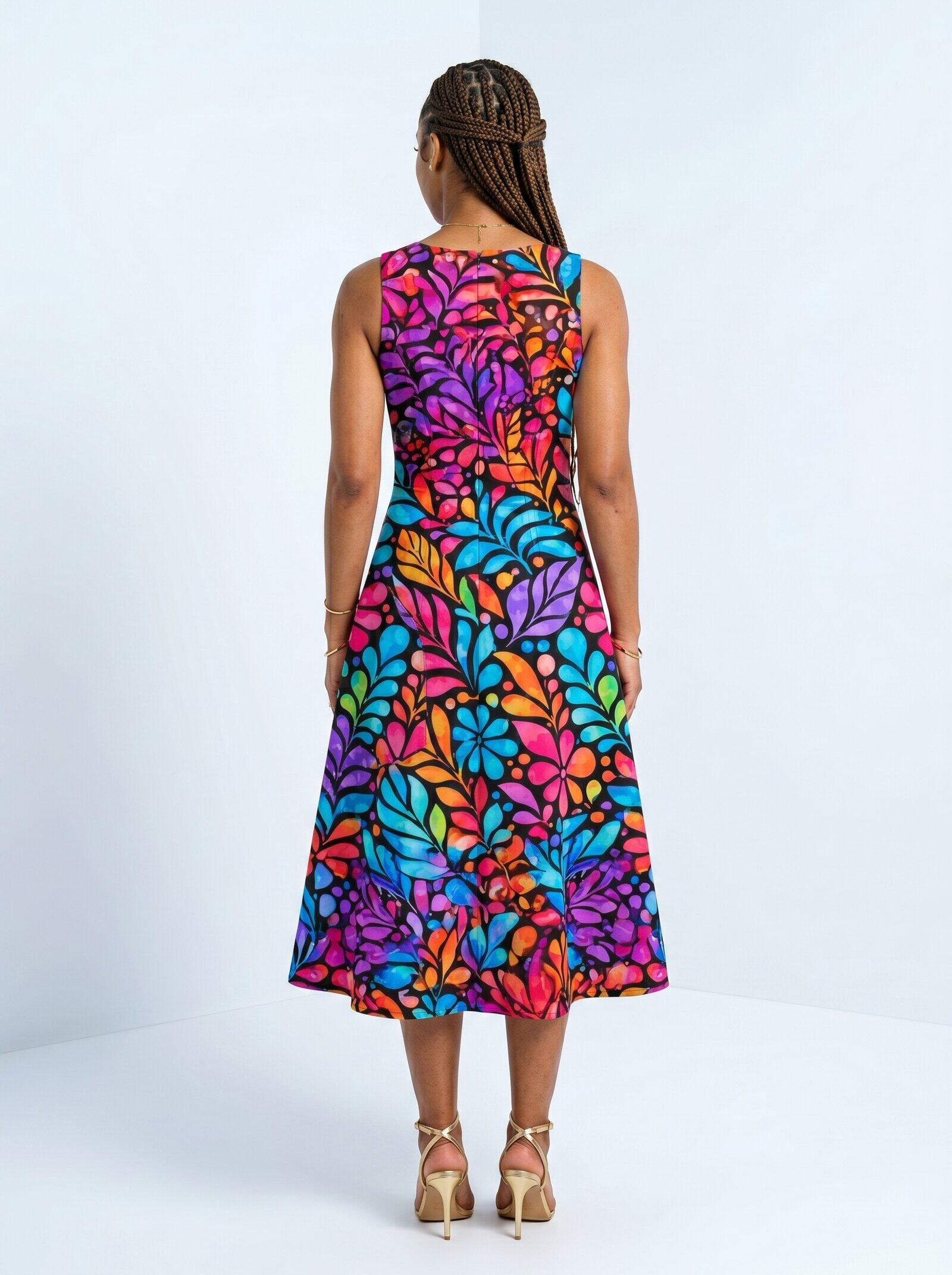 Robe corset Rangi de Danoir Paris, robe élégante en tissu noir avec détails en dentelle, portée sur mannequin.