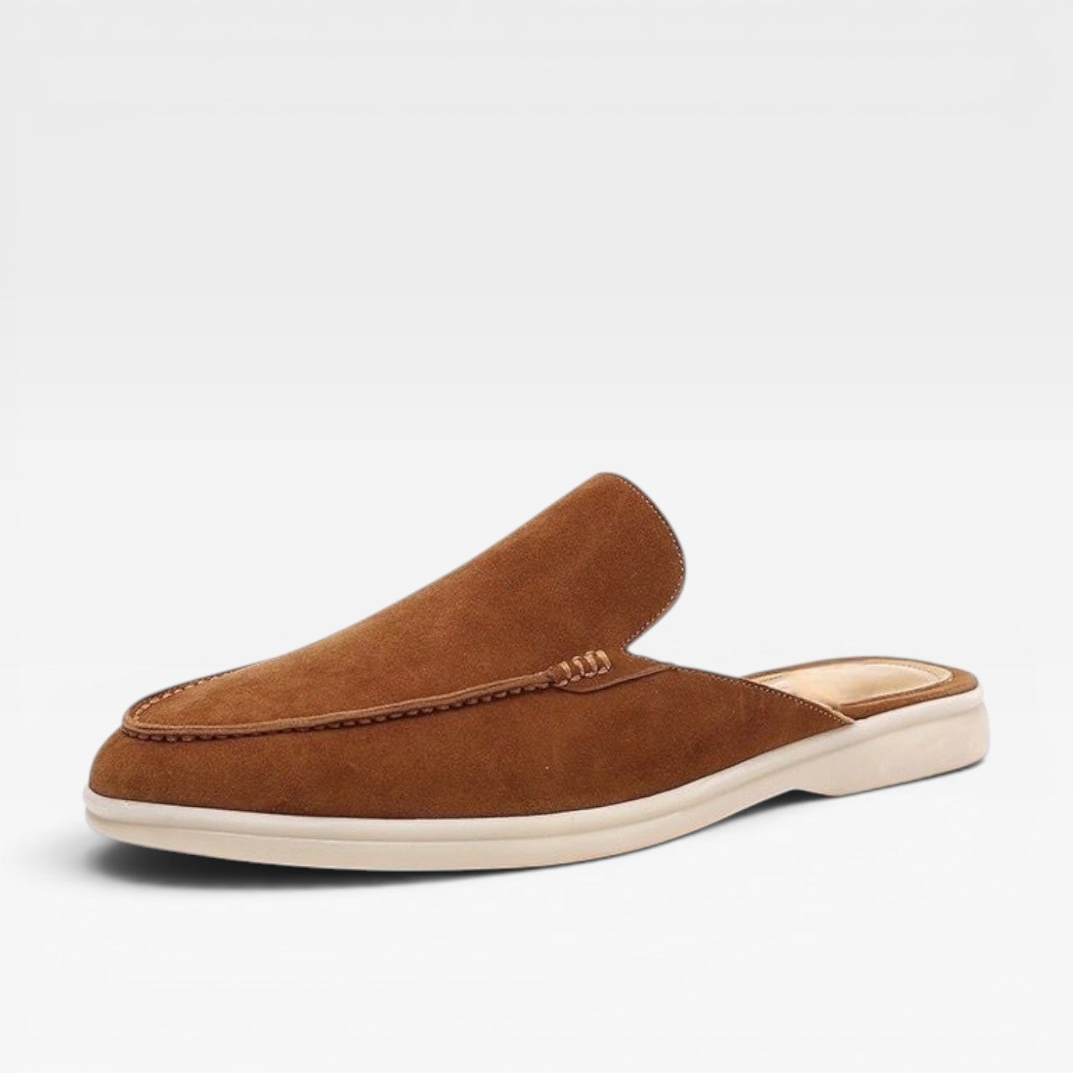 Mules en daim pour hommes Danoir Paris, mocassins décontractés sans talon à enfiler, sandales élégantes et confortables.