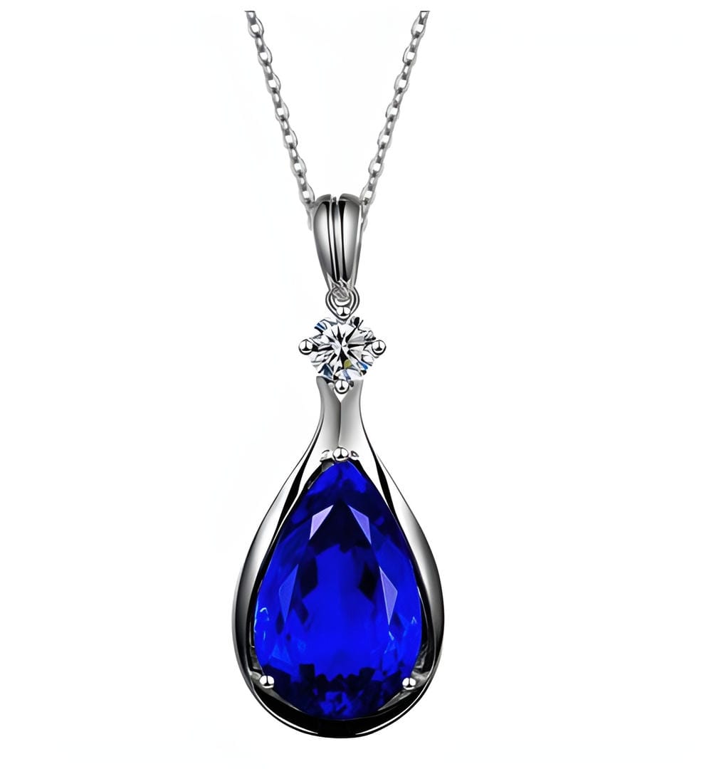 Collier Danoir Paris en or avec pendentif infini en saphir brillant, élégant et sophistiqué.