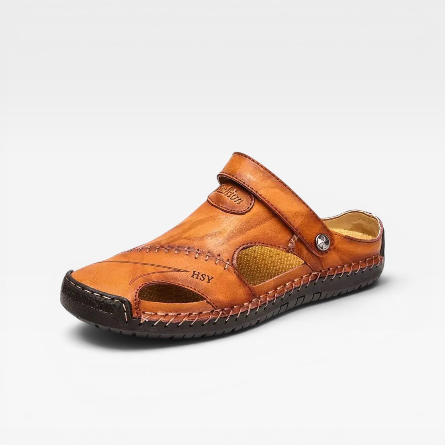 Sandales de pêcheur en cuir pour hommes de Danoir Paris, style classique à bout fermé avec boucle réglable, chaussure d'été élégante