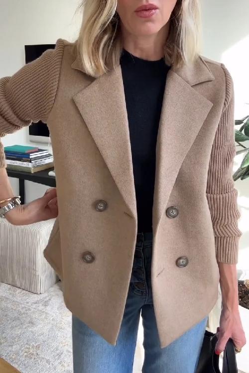 Veste blazer casual Danoir Paris en tissu léger, coupe élégante avec col et boutons, portée pour un style chic décontracté.