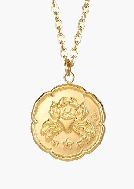 Collier zodiac avec pendentif en or représentant le signe du Bélier, chaîne fine et élégante, de la marque Old Money.