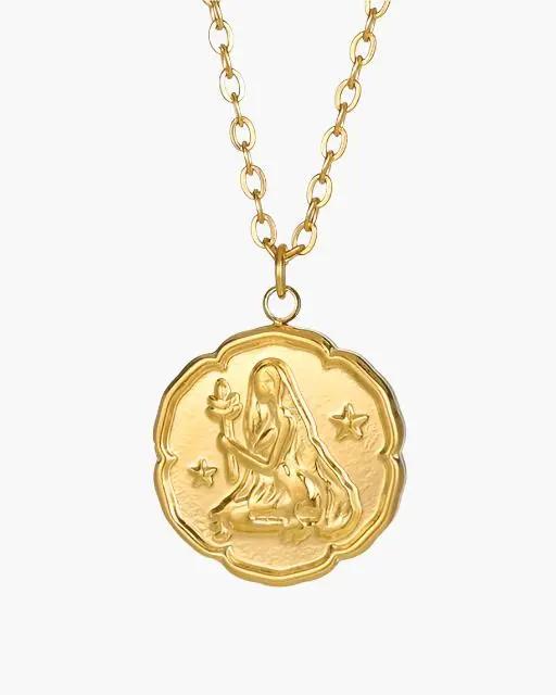 Collier zodiac signe Aries en or de la marque Old Money, avec pendentif délicat et finition brillante.