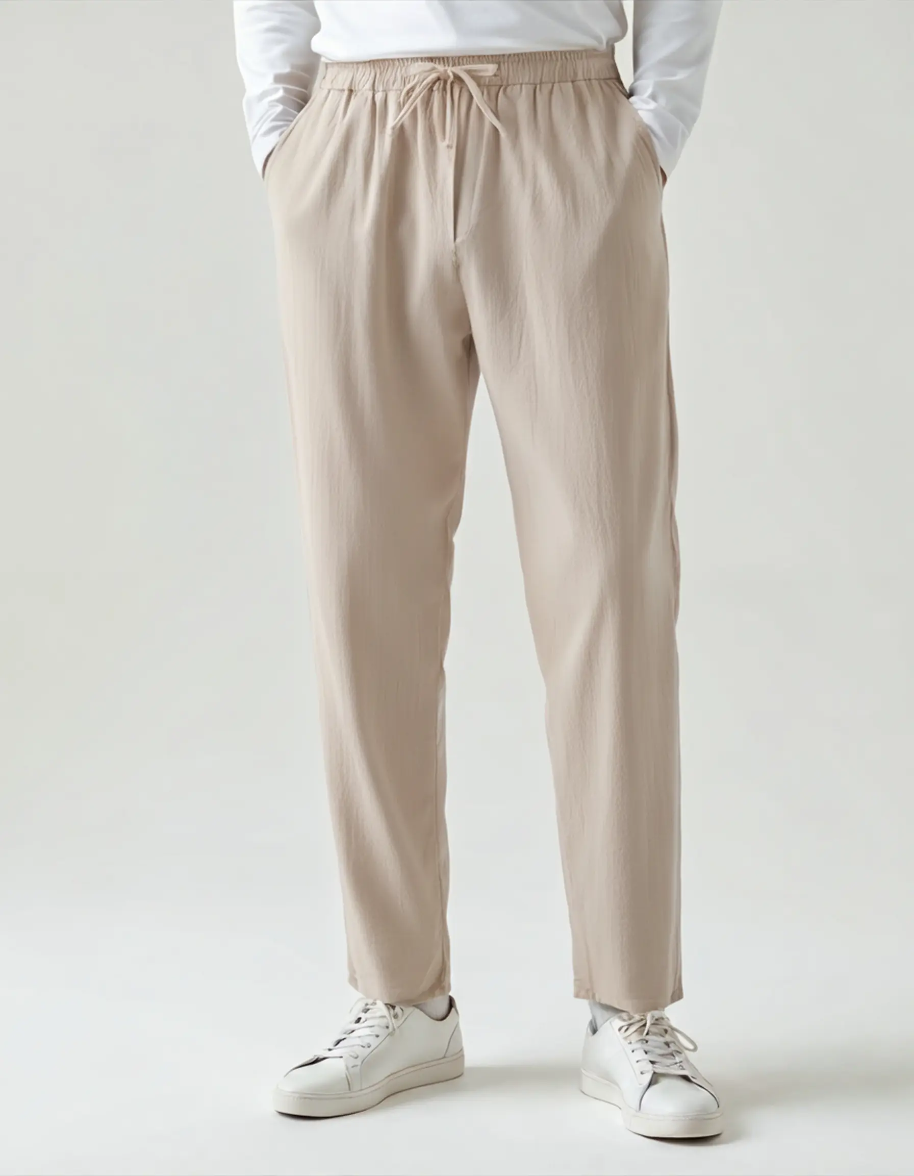 Pantalon en lin beige Zanzibar de la marque Old Money, style décontracté et confortable pour l'été.