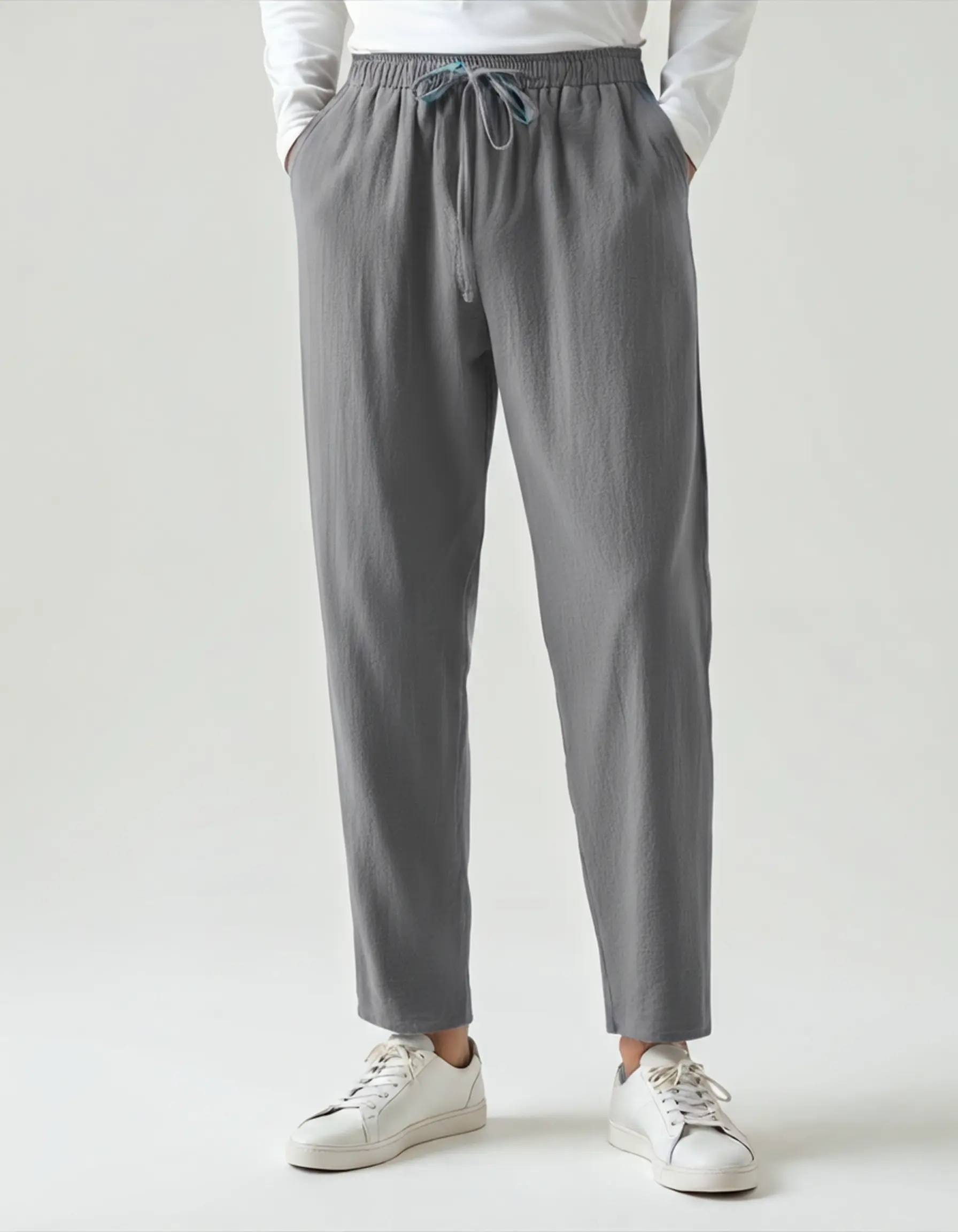 Pantalon en lin beige Zanzibar de la marque Old Money, style décontracté et élégant, vue de face sur fond neutre.