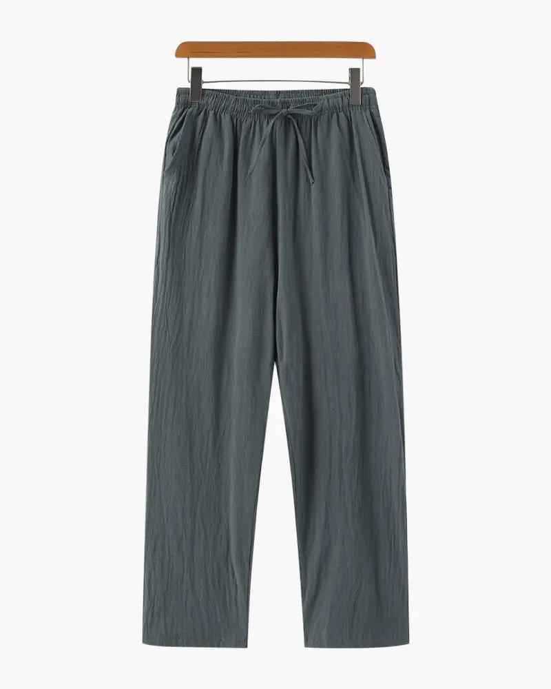 Pantalon en lin beige Zanzibar d'Old Money, style décontracté avec coupe fluide et taille haute, parfait pour un look estival.