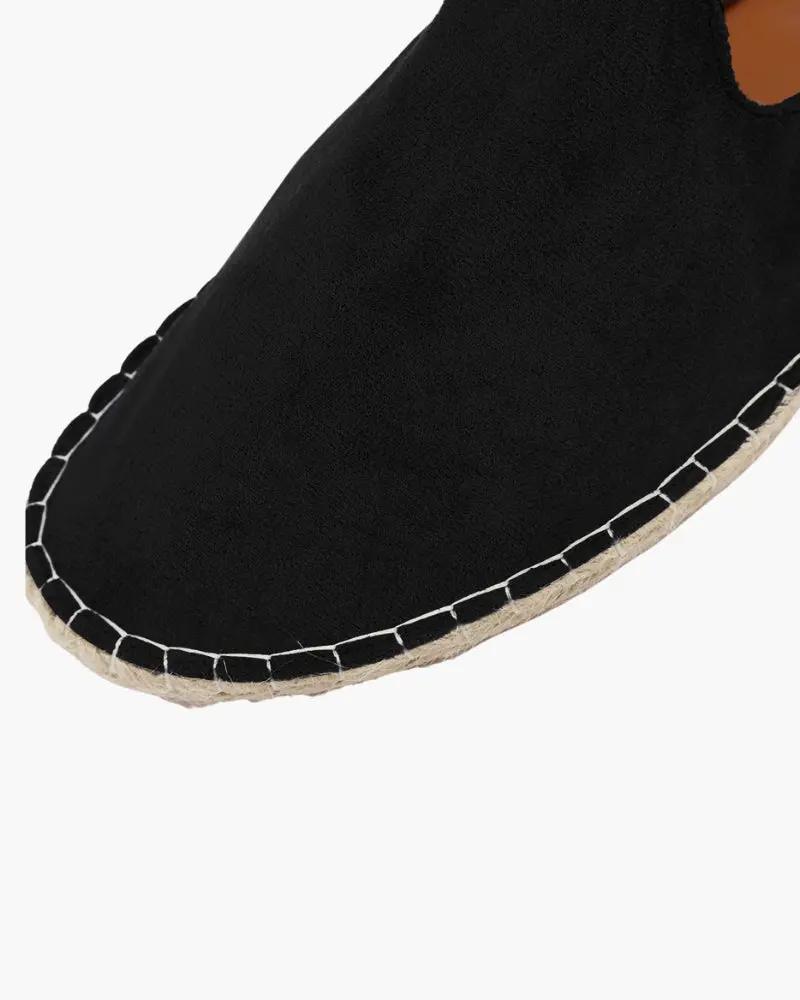 Espadrilles Soho de la marque Old Money en noir, taille 38, avec semelle en corde et tige en toile.