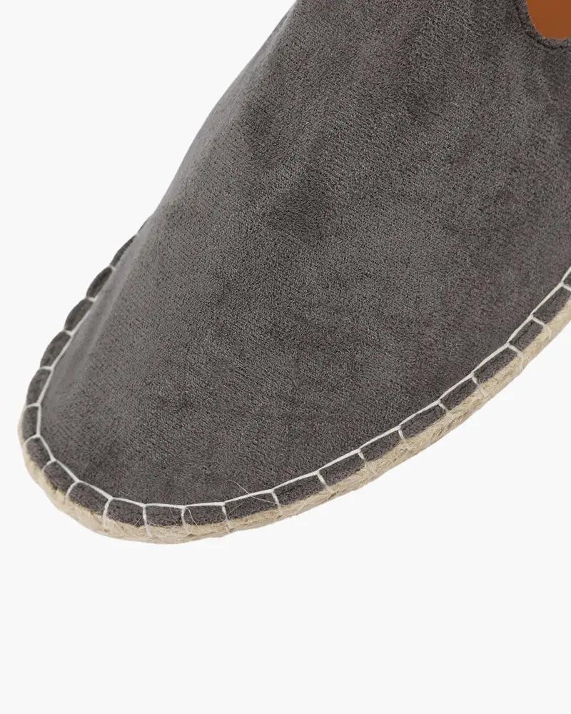 Chaussures espadrilles Soho de la marque Old Money, en toile noire, taille 38, avec semelle en corde naturelle.