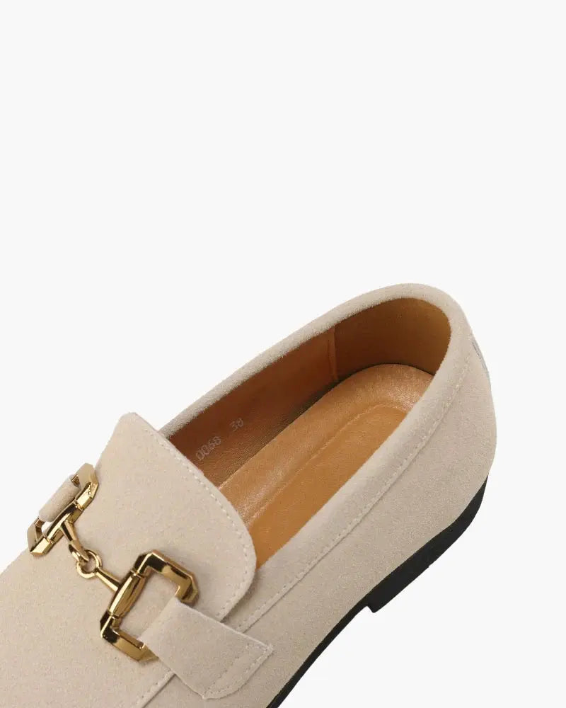 Mocassins en daim noir Old Money pour femme, pointure EU 38, élégants et confortables, détail en daim de luxe.