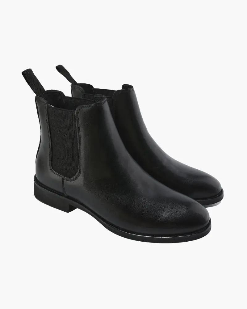 Bottes Chelsea Old Money en cuir noir pour femme, taille EU 38, style élégant et classique.