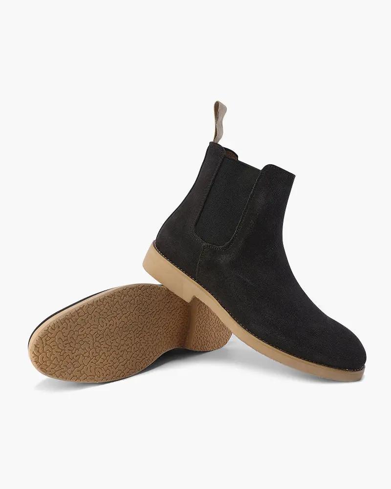 Bottes Chelsea Old Money en cuir noir, taille EU 38, style classique et élégant, vue de face.