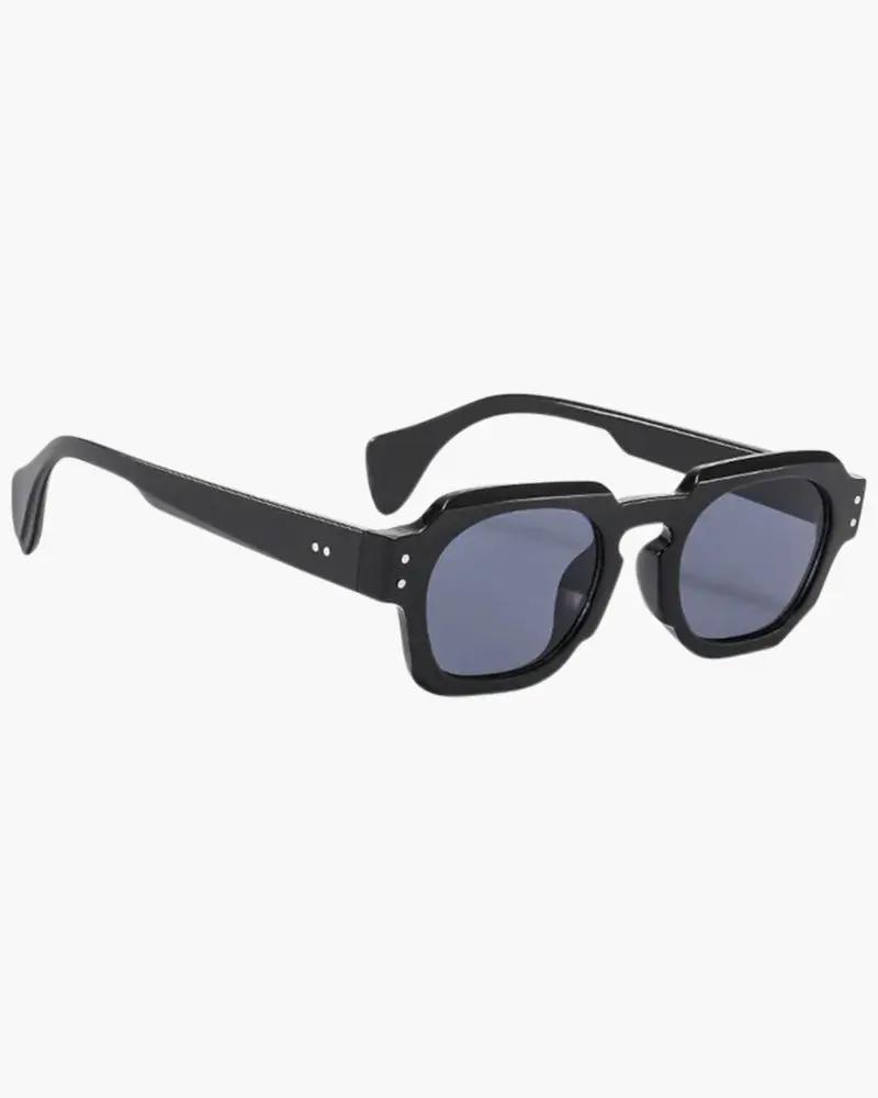 Lunettes de soleil Old Money Monaco bleues, style classique avec monture en acétate et verres teintés.