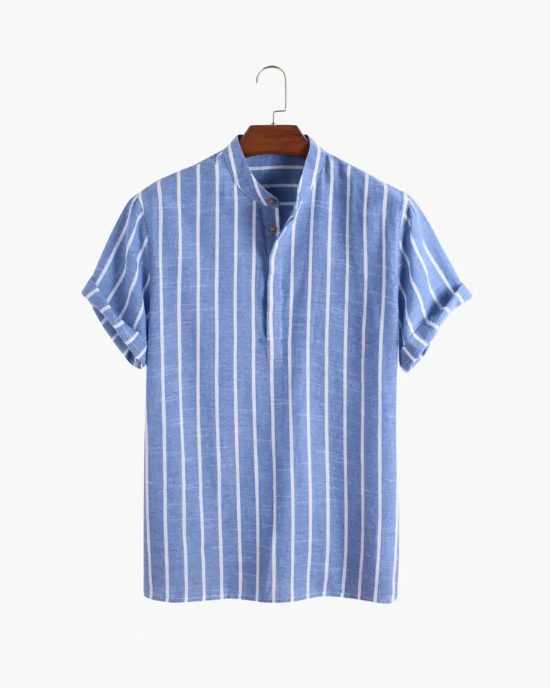 Polo marin Old Money Bari Sailor en bleu, col classique, tissu confortable et élégant pour homme.