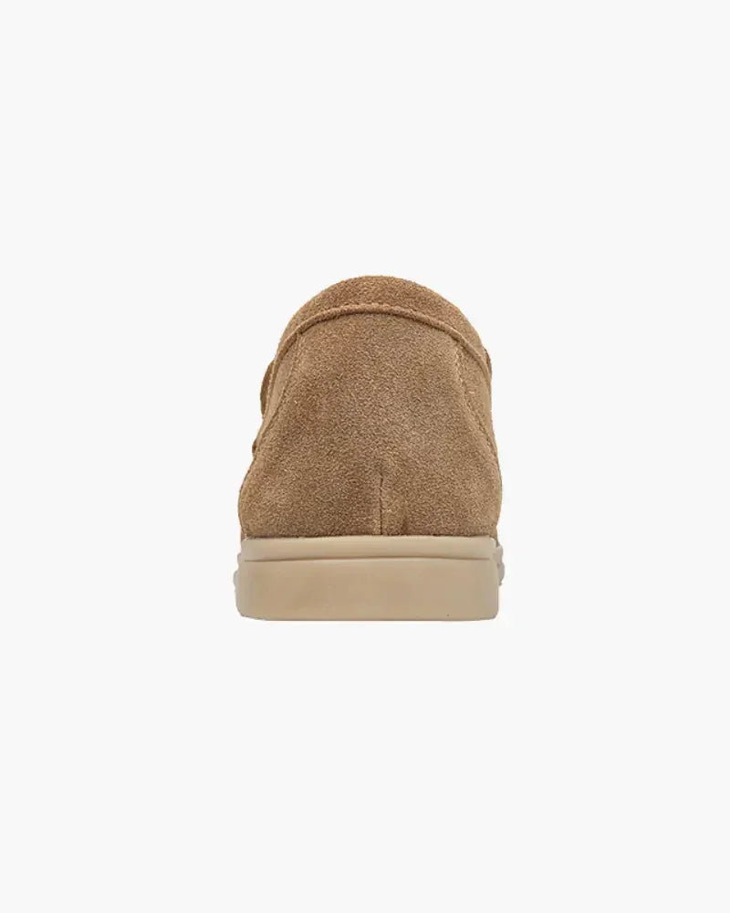 Mocassins en daim Old Money Premium couleur caramel, taille EU 39, semelle en cuir, style élégant pour hommes.