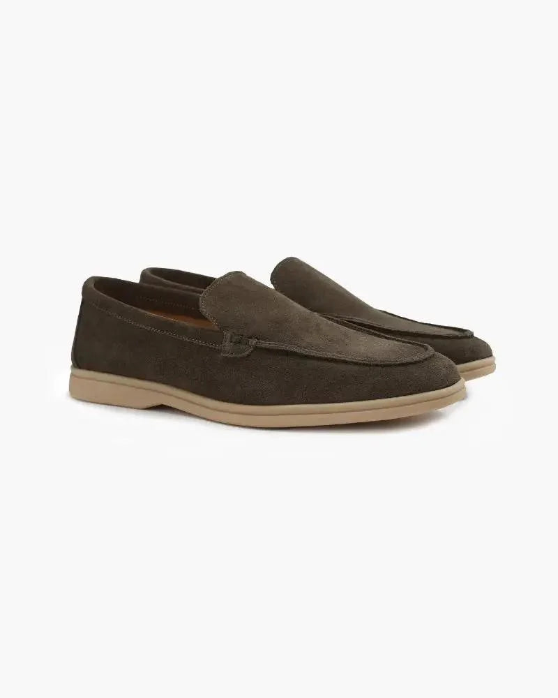 Mocassins en daim Old Money Premium de couleur caramel, taille EU 39, pour homme, élégants et confortables.