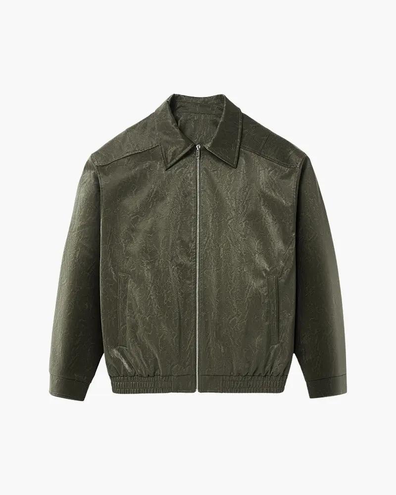 Veste zippée minimaliste Old Money de couleur ivoire, style épuré et moderne, en tissu doux et élégant.