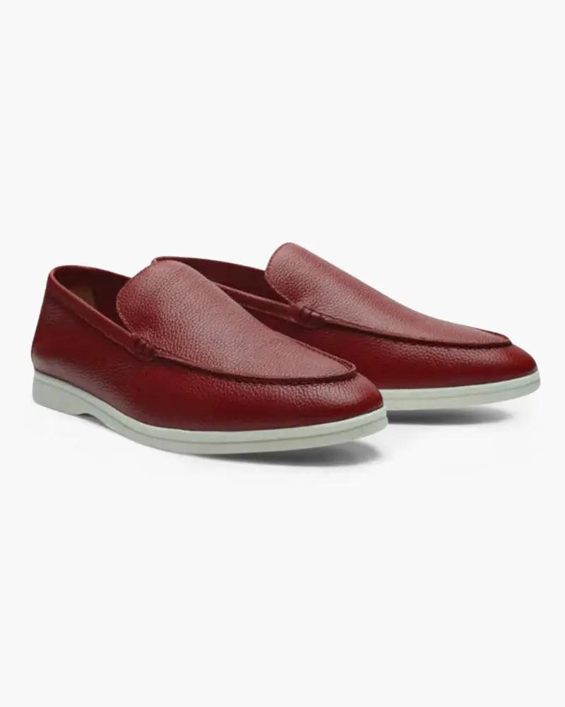 Mocassins Old Money en cuir de vachette bleu marine, pointure EU 38, élégants et confortables.