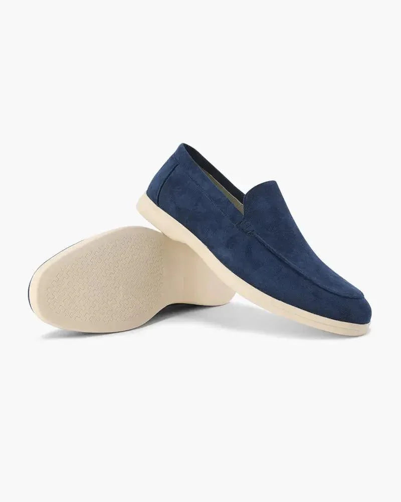 Mocassins en daim Old Money de couleur moka, taille EU 39, pour homme, avec design classique et semelle en caoutchouc.